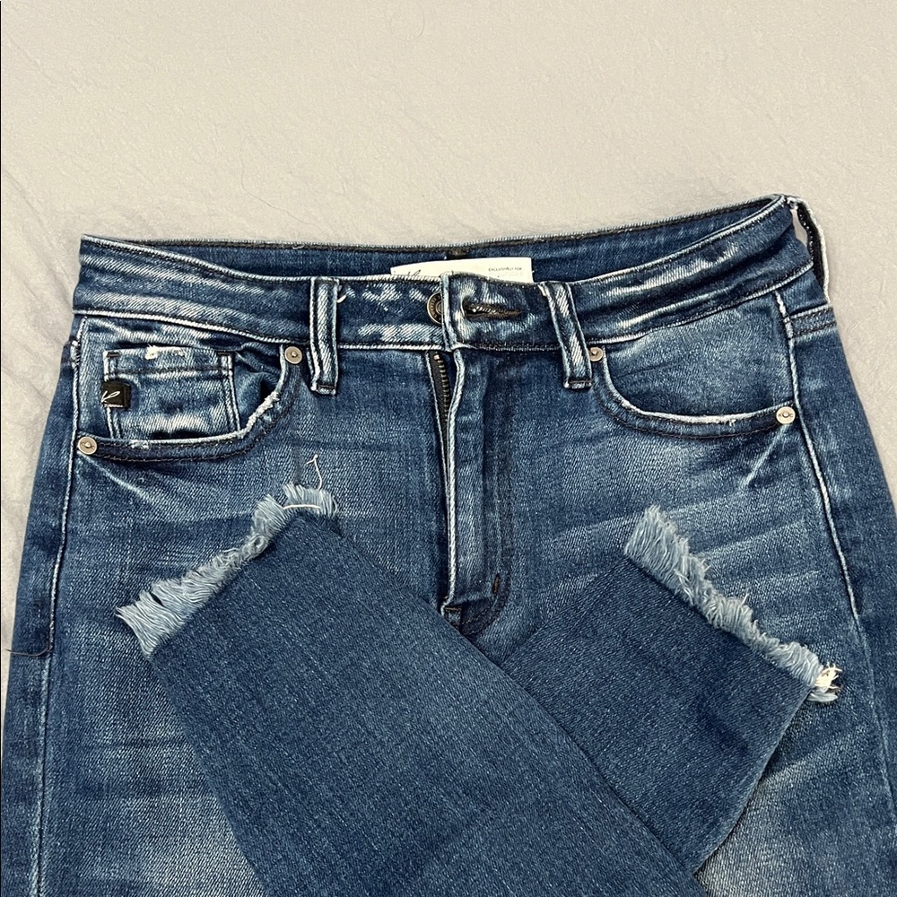 Maurices Dark Blue Distressed Skinny Jeans